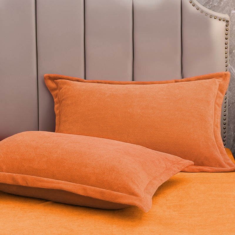 Pillowcases – Soft fleece – Solid color design – Elegant bedding accessory – 16 x 21 in & 19 x 29 in 0