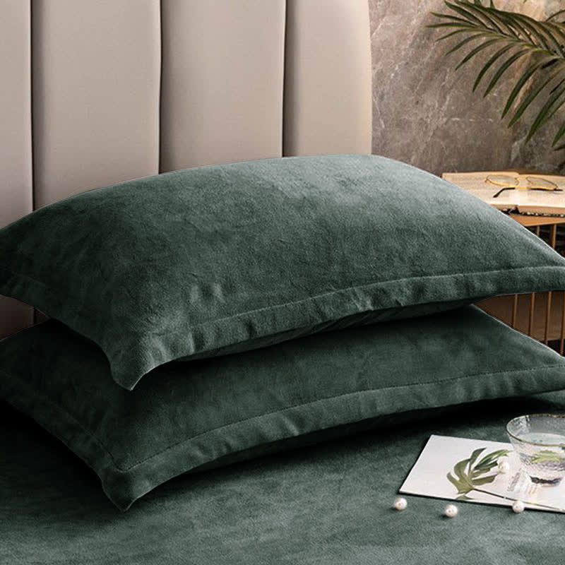 Pillowcases – Soft fleece – Solid color design – Elegant bedding accessory – 16 x 21 in & 19 x 29 in 4