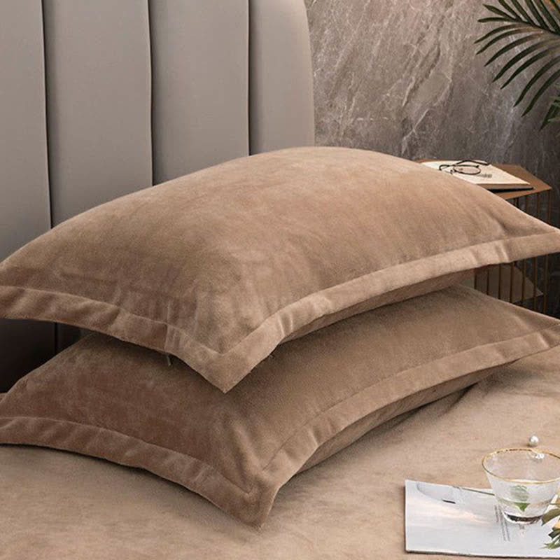 Pillowcases – Soft fleece – Solid color design – Elegant bedding accessory – 16 x 21 in & 19 x 29 in 6
