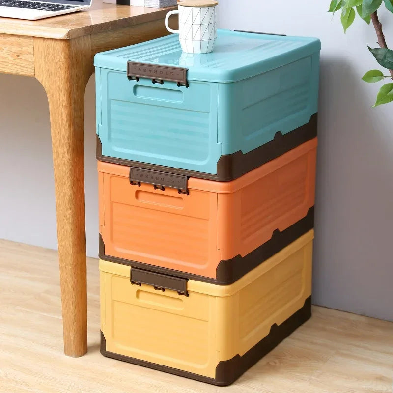 Plastic storage box – Durable PP plastic – Foldable design – Versatile organizer for home and travel – 13.4 x 9.1 x 9.1 in 0