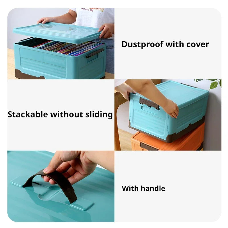 Plastic storage box – Durable PP plastic – Foldable design – Versatile organizer for home and travel – 13.4 x 9.1 x 9.1 in 1