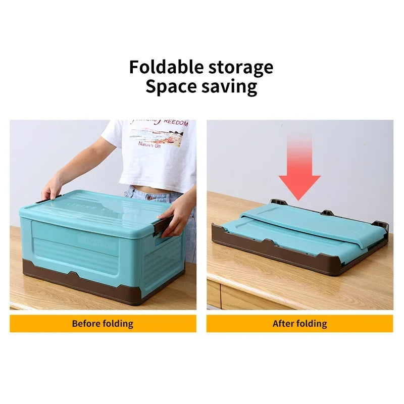 Plastic storage box – Durable PP plastic – Foldable design – Versatile organizer for home and travel – 13.4 x 9.1 x 9.1 in 2