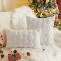 Set of two plush Christmas tree pillowcases featuring a cozy festive design. Made from soft, high-quality fabric in rich green and white colors, perfect for 1