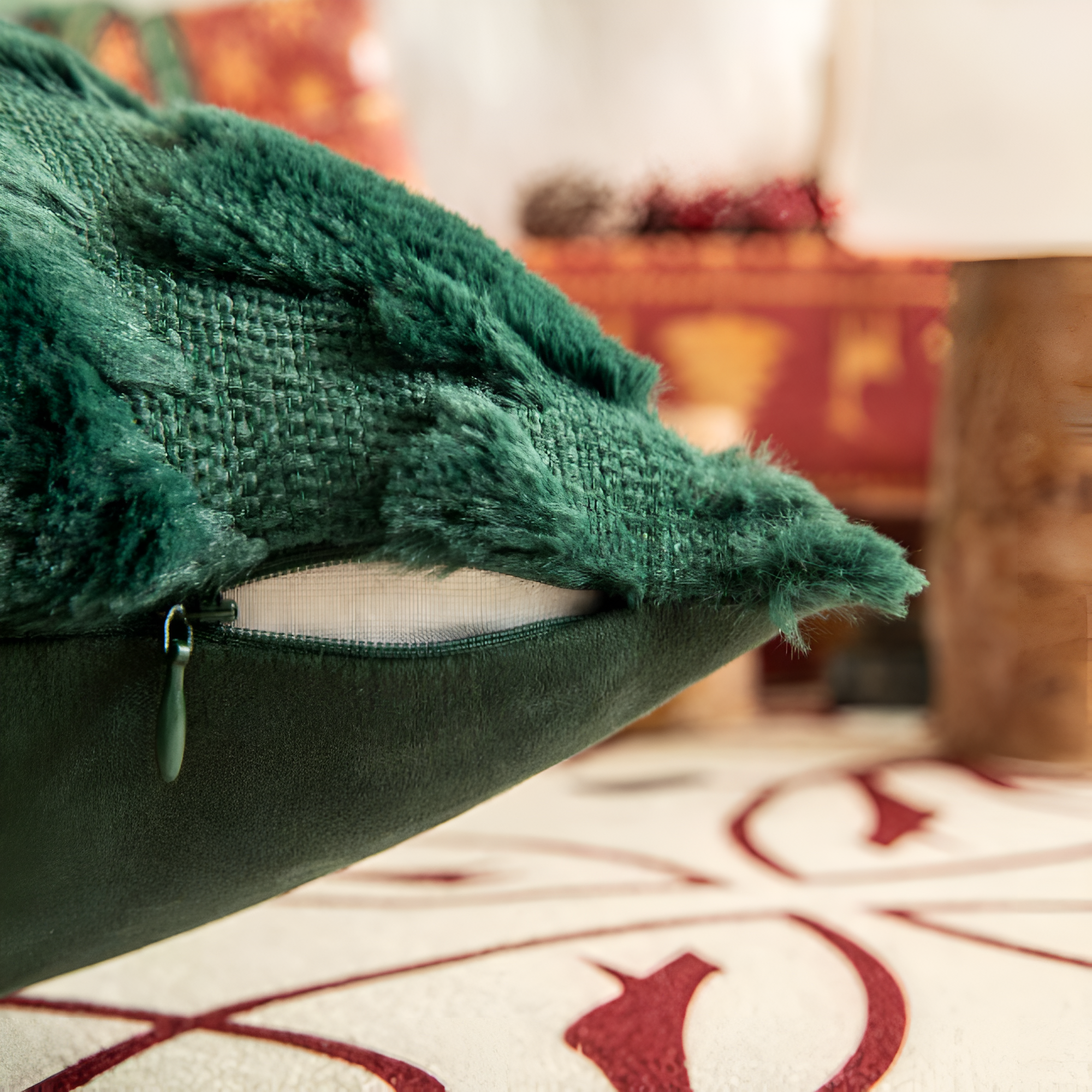 Set of two plush Christmas tree pillowcases featuring a cozy festive design. Made from soft, high-quality fabric in rich green and white colors, perfect for 4