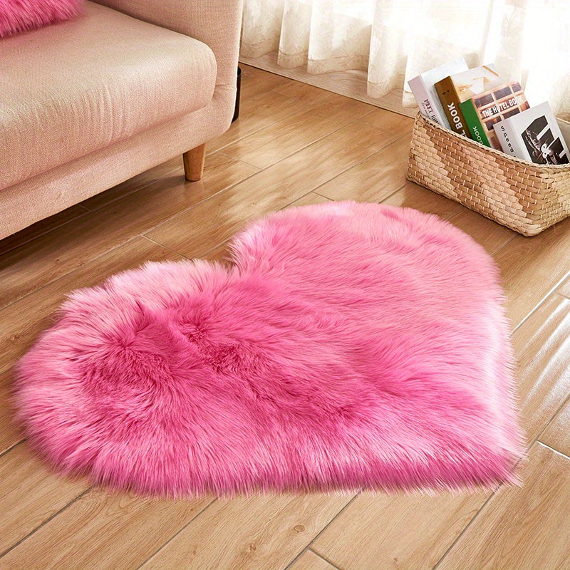 Plush heart rug – Soft fabric – Non-slip backing – Cozy home accent for living room or bedroom 3