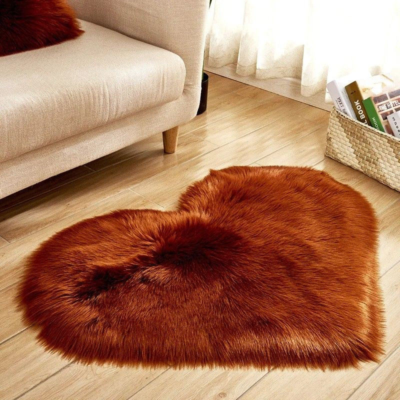 Plush heart rug – Soft fabric – Non-slip backing – Cozy home accent for living room or bedroom 9