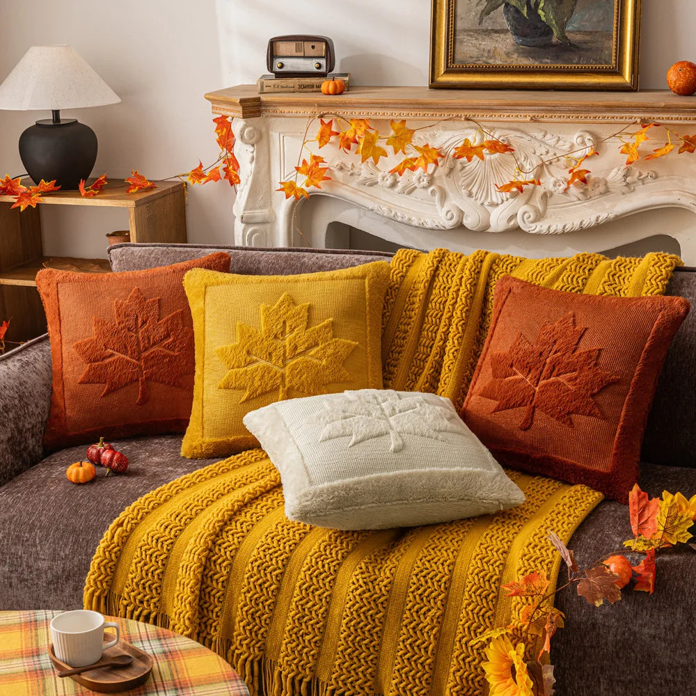 Plush pumpkin pillowcase – Double-sided design – Soft polyester – Halloween home decor – 17.7 x 17.7 in and 19.7 x 19.7 in 2