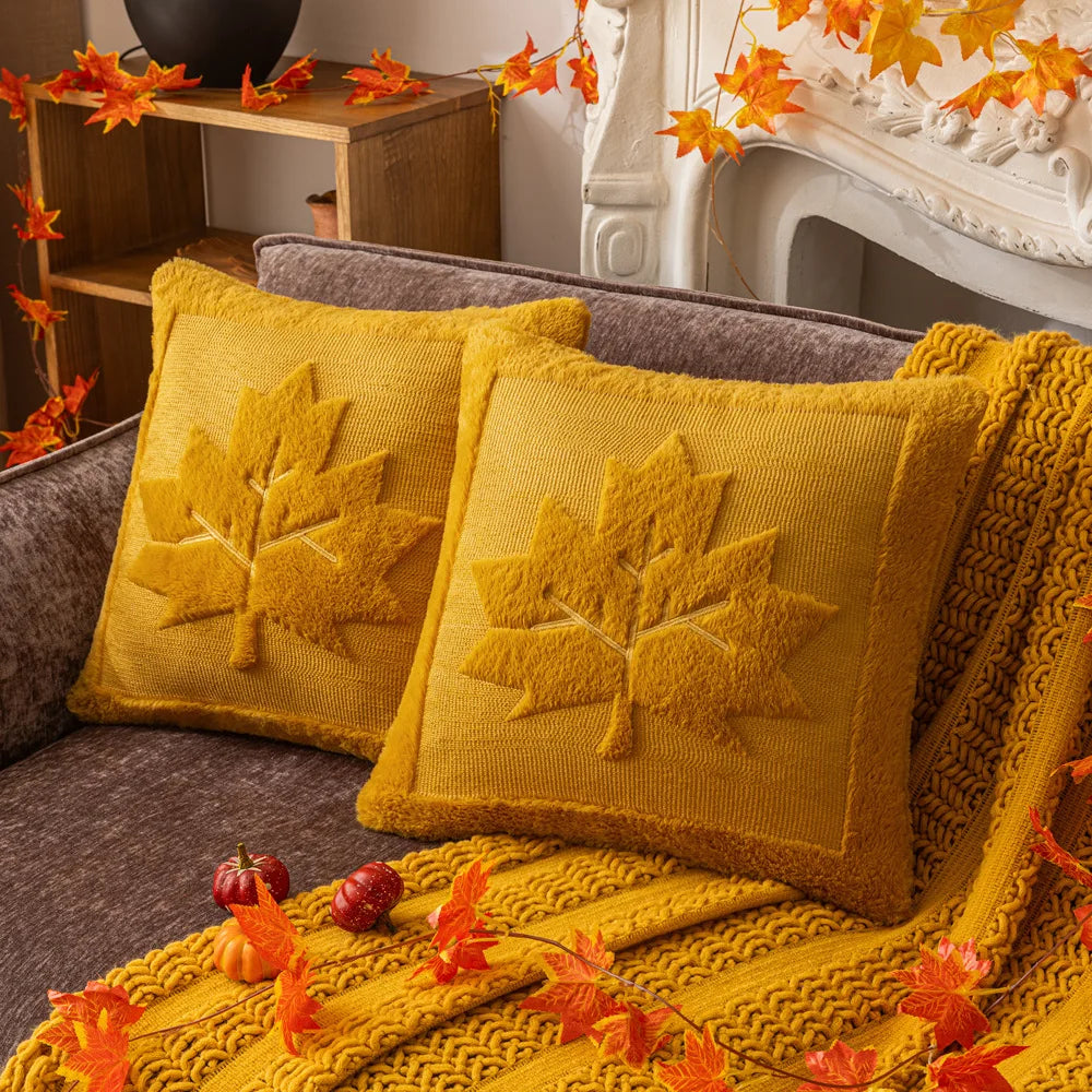 Plush pumpkin pillowcase – Double-sided design – Soft polyester – Halloween home decor – 17.7 x 17.7 in and 19.7 x 19.7 in 3