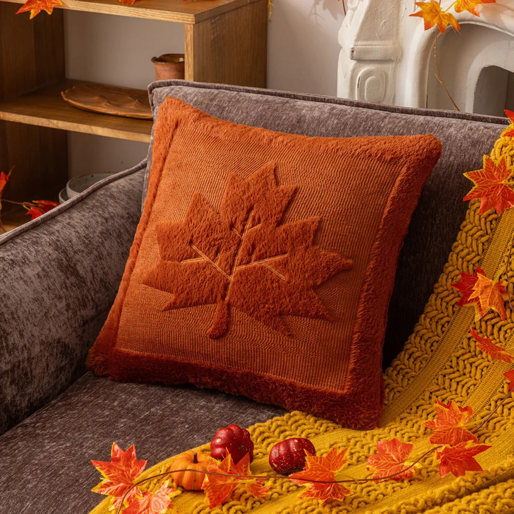 Plush pumpkin pillowcase – Double-sided design – Soft polyester – Halloween home decor – 17.7 x 17.7 in and 19.7 x 19.7 in 8
