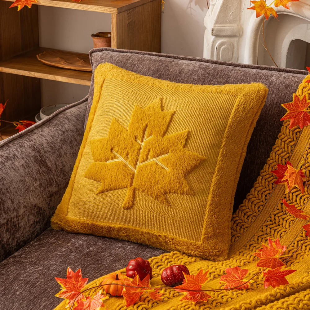 Plush pumpkin pillowcase – Double-sided design – Soft polyester – Halloween home decor – 17.7 x 17.7 in and 19.7 x 19.7 in 9