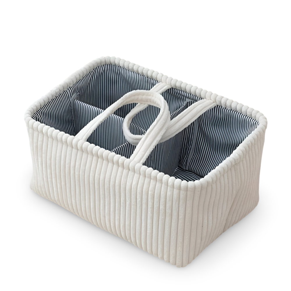 Polyester Storage Basket with Compartments, 38x26x18cm Diaper Organizer for Home and Travel – Stylish and Versatile 10
