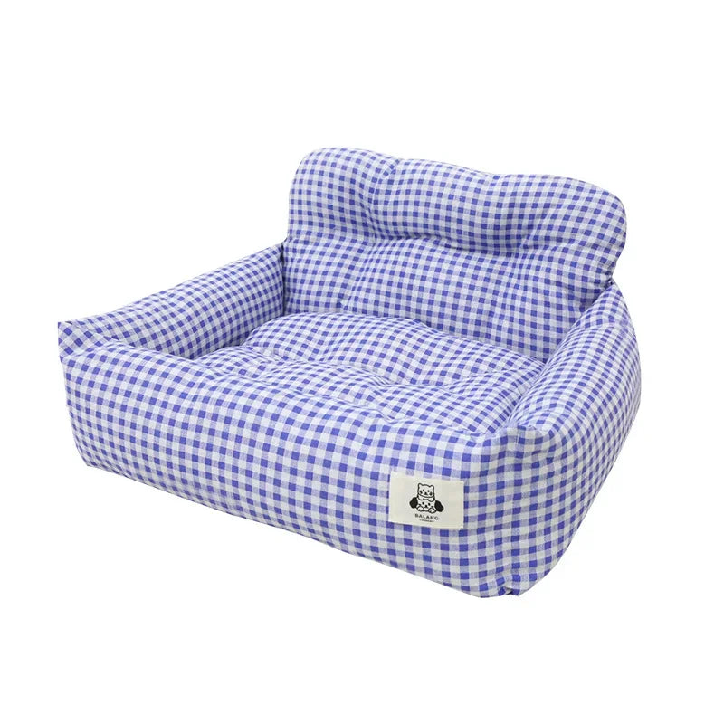 Portable dog car seat cushion made from durable polyester, featuring a sleek design in rich navy blue. Easy to clean, it provides comfort and safety for pets 4