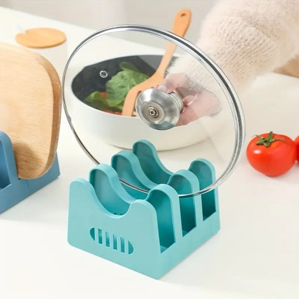 Pot lid and utensils storage rack – Rust-proof ABS plastic – Compact kitchen organizer – Easy access design 8