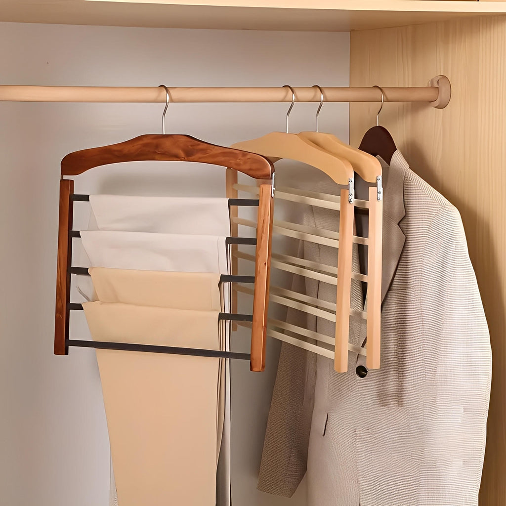 Premium Wooden Multi-Bar Hanger for Stylish Closet Organization – Space-Efficient Design 2