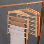 Premium Wooden Multi-Bar Hanger for Stylish Closet Organization – Space-Efficient Design 4