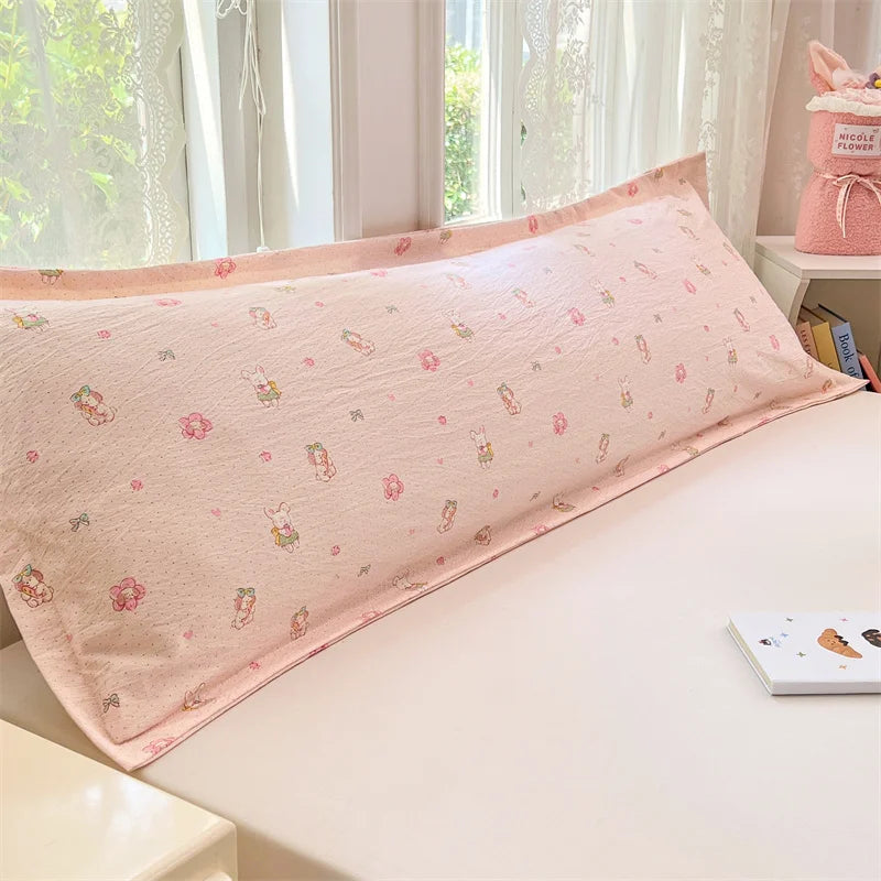 Stylish bolster pillowcase cover with a chic printed design, made from soft fabric. Ideal for adding a decorative touch to your bedding, featuring a modern 1