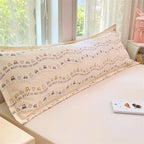 Stylish printed bolster pillowcase cover made of soft fabric, featuring a modern design in soothing colors, perfect for adding comfort and flair to your bedding. 5