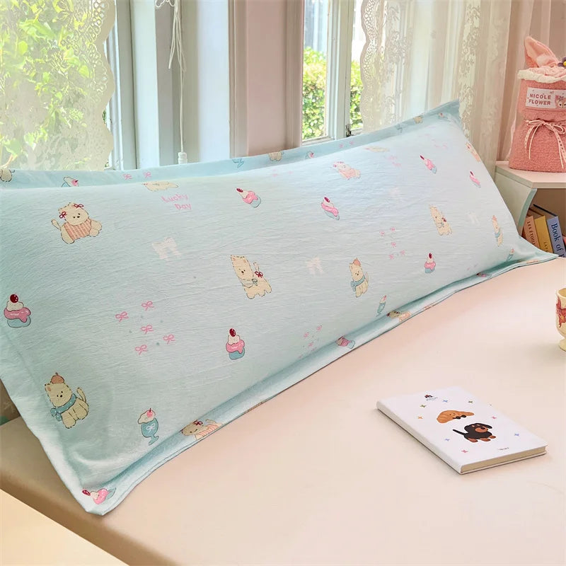 Stylish printed bed bolster pillowcase cover made from soft fabric, featuring an eye-catching design in soothing colors, perfect for adding comfort and flair to your 7