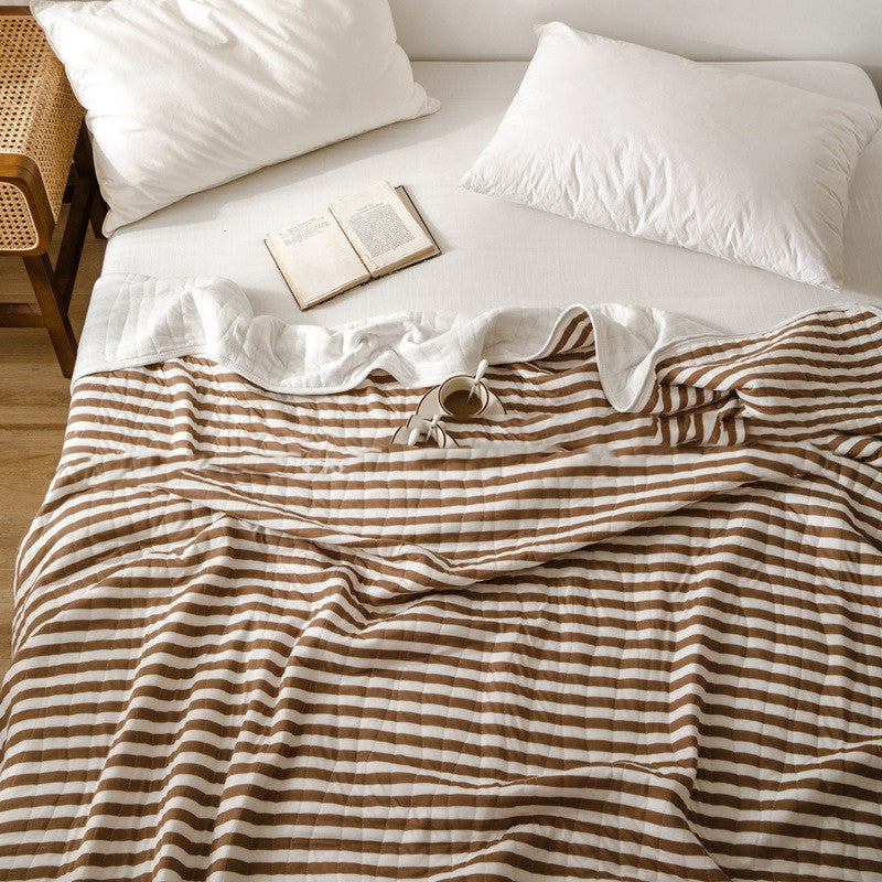 Quilt – Lightweight cotton – Striped Japanese design – Breathable summer bedding 10