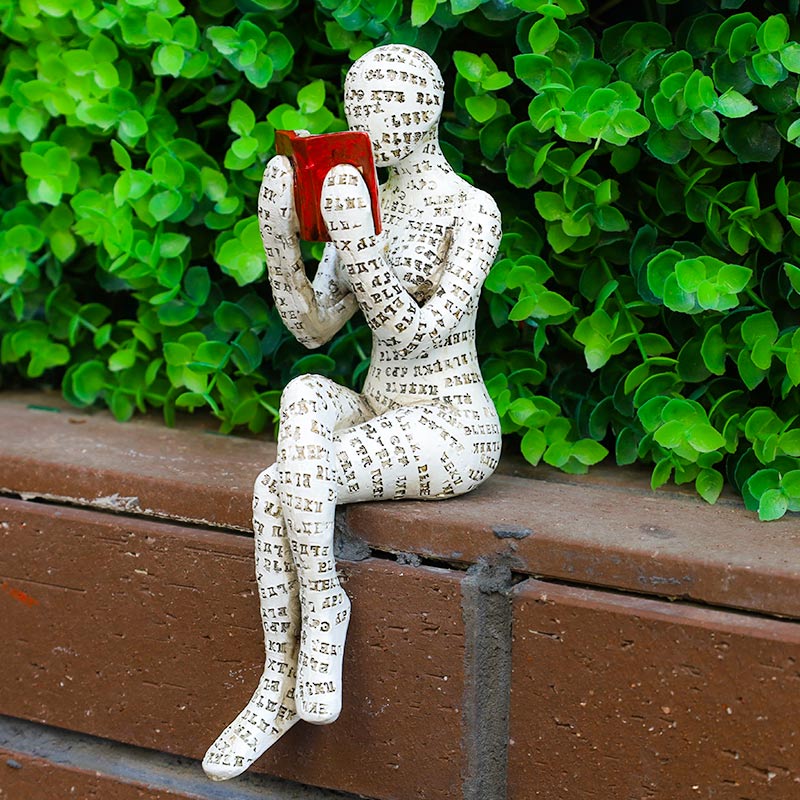 Reading Woman Thinker Statue – Unique Bookshelf Decoration, High-Quality Synthetic Resin Art for Home and Office 10