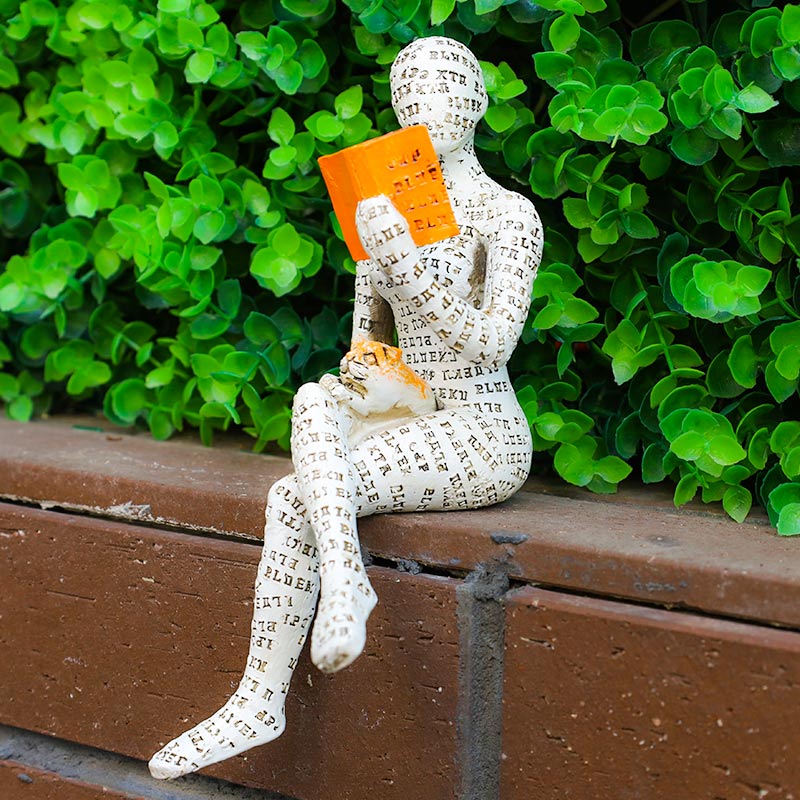 Reading Woman Thinker Statue – Unique Bookshelf Decoration, High-Quality Synthetic Resin Art for Home and Office 11