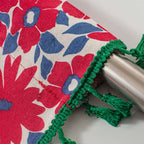 Red Floral Semi-Sheer Kitchen Curtain with Tassel Trim – Lightweight Window Treatment for Cabinets and Small Windows 7