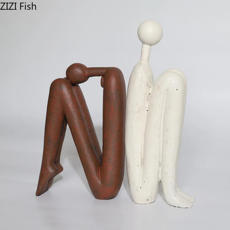 Resin sculpture – Minimalist character design – Neutral tones – Modern desk decoration or gift 2