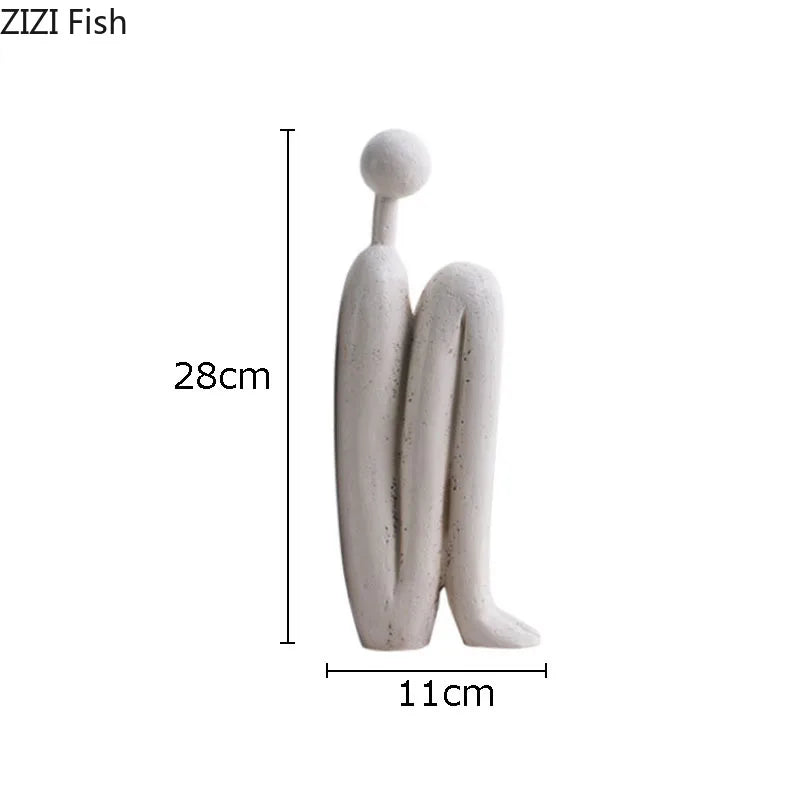 Resin sculpture – Minimalist character design – Neutral tones – Modern desk decoration or gift 3