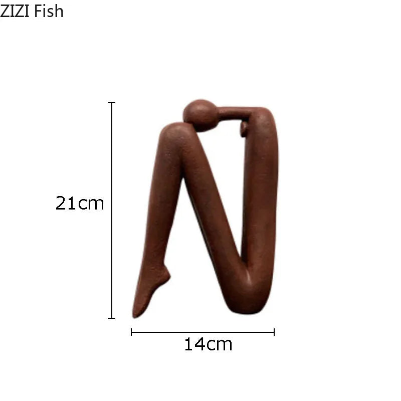Resin sculpture – Minimalist character design – Neutral tones – Modern desk decoration or gift 4