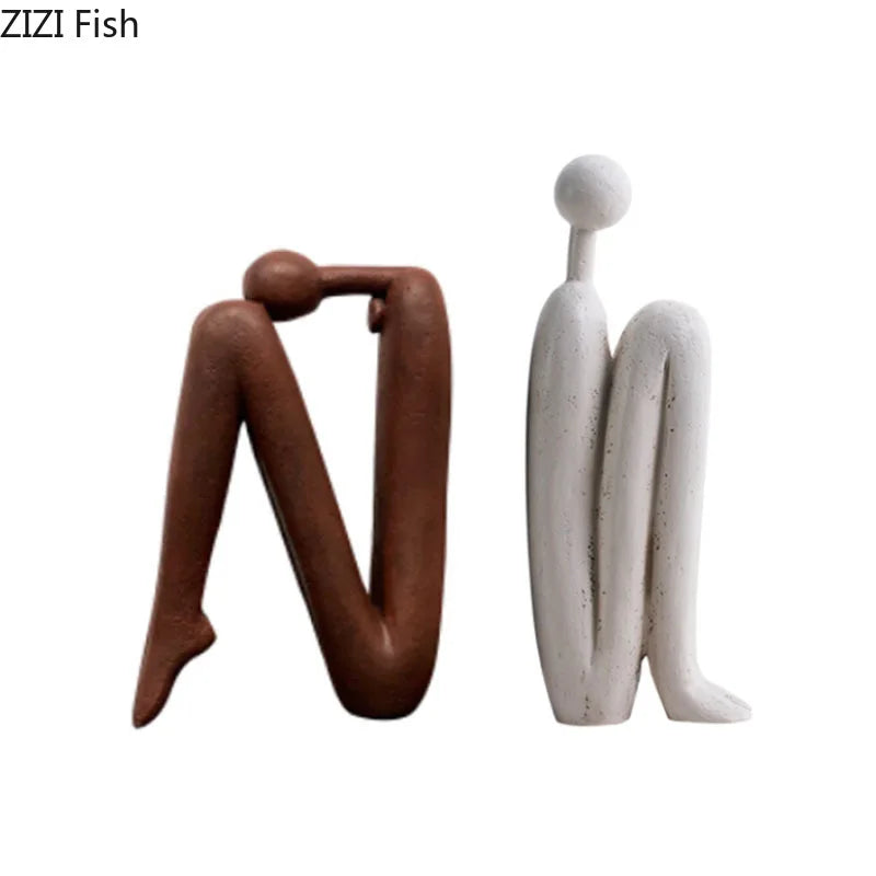 Resin sculpture – Minimalist character design – Neutral tones – Modern desk decoration or gift 5