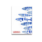 Retro Blue Sardine Canvas Poster - Mediterranean Wall Art Print - Custom Sizes Available 6