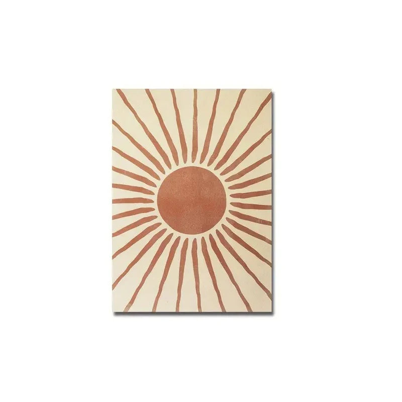 Retro Bohemian Green Moon and Sun Canvas Art Print | Custom Canvas Wall Art for Modern Home Decor 10
