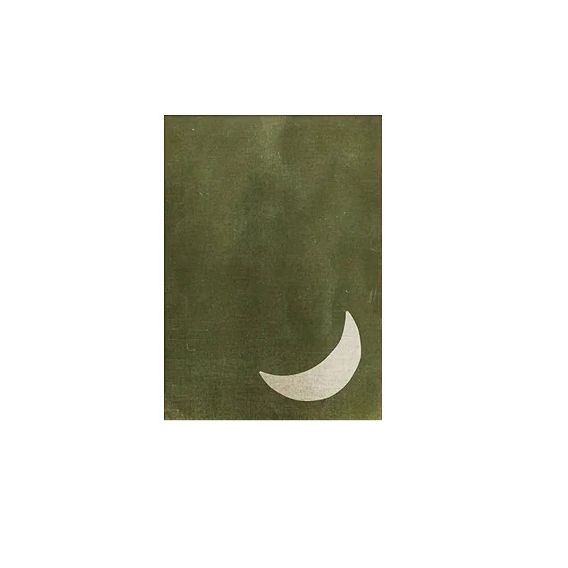 Retro Bohemian Green Moon and Sun Canvas Art Print | Custom Canvas Wall Art for Modern Home Decor 8
