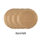 Round Woven Paper Placemats Set of 4 for Bohemian Dining Decor - 15.7 Inch Table Mats 2