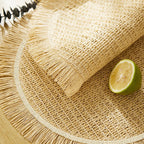 Round Woven Paper Placemats Set of 4 for Bohemian Dining Decor - 15.7 Inch Table Mats 5