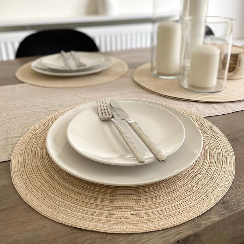 Round placemats – Eco-friendly linen – Set of 6 – Stylish dining table mats 0