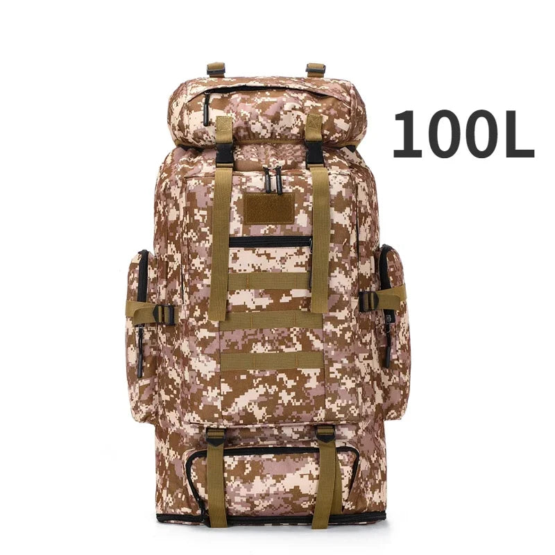 Variant image for Large Tactical Travel Backpack, Expandable 80L-100L, Waterproof Hiking and Camping Bag with High-Strength Buckles and Heavy-Duty Zippers-6