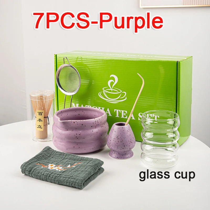 Variant image for 7-Piece Matcha Set with Bamboo Whisk, Scoop, and Ceramic Accessories - Perfect Matcha Tea Making Kit-2