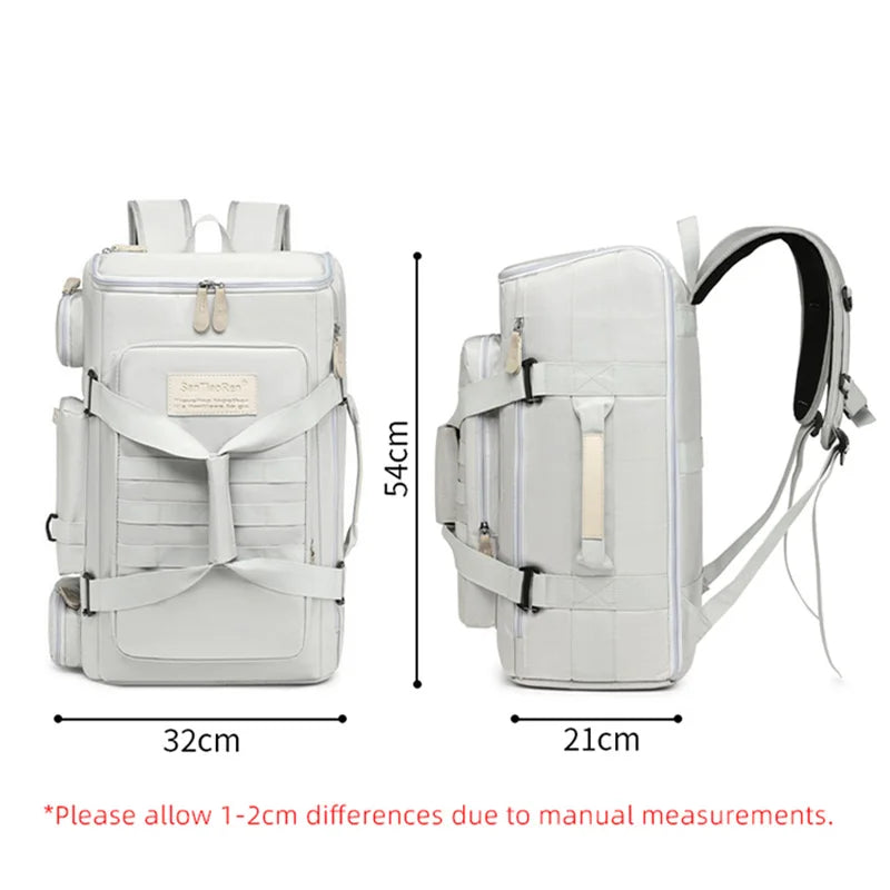 Large Capacity Sports Backpack with Wet Dry Separation for Gym, Yoga, and Outdoor Activities - Durable Nylon Design-2