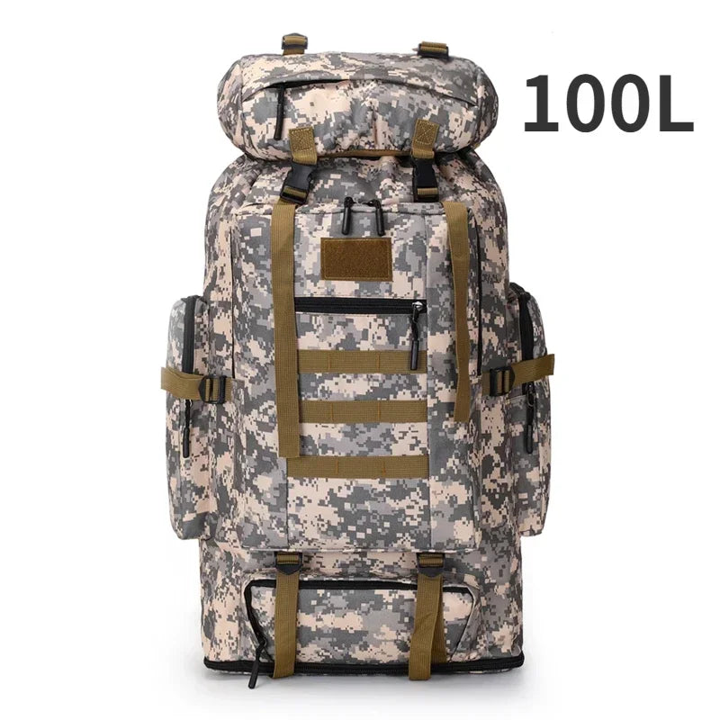 Variant image for Large Tactical Travel Backpack, Expandable 80L-100L, Waterproof Hiking and Camping Bag with High-Strength Buckles and Heavy-Duty Zippers-1