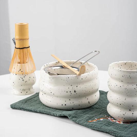 7-Piece Matcha Set with Bamboo Whisk, Scoop, and Ceramic Accessories - Perfect Matcha Tea Making Kit-2