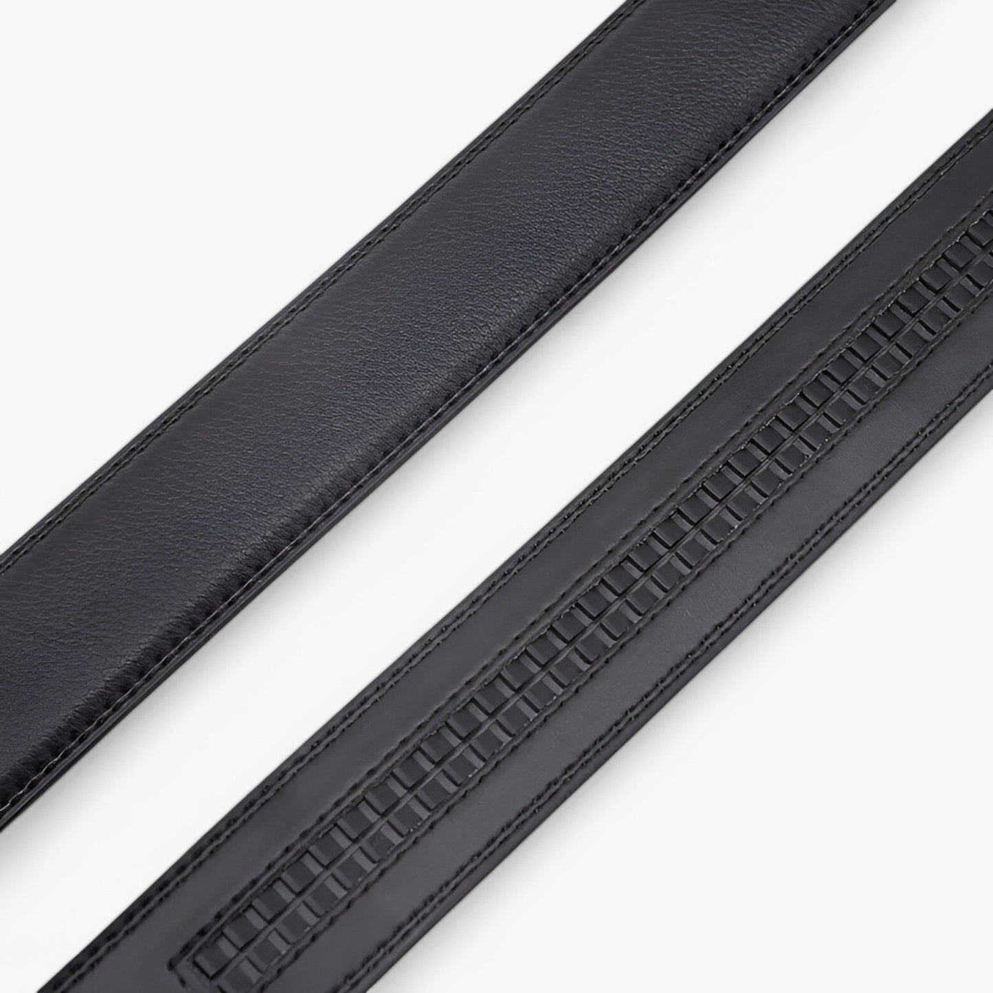 Men's Leather Belt - Elegant Black Automatic Loop Design for Business and Casual Wear-6