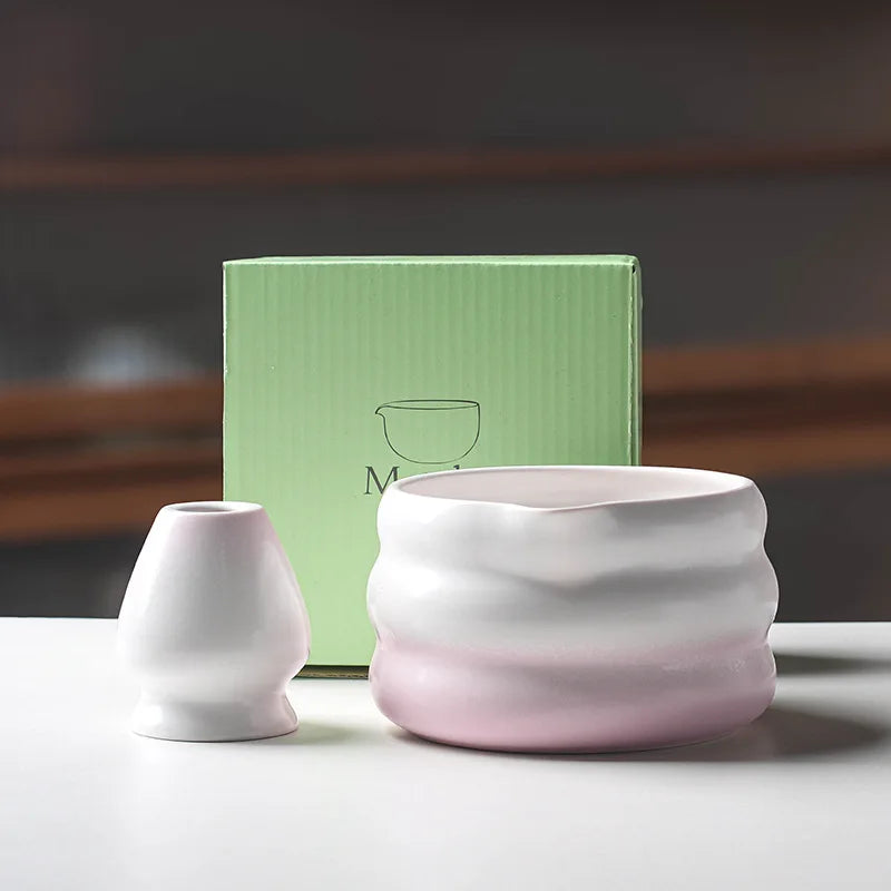 Variant image for Ceramic Matcha Bowl with Spout – Traditional Japanese Matcha Tea Bowl Set for Ceremonies, Includes Whisk Holder-1