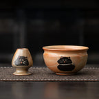 Cute Cat Matcha Gift Set with Bamboo Whisk, Ceramic Bowl, and Scoop – Matcha Tea Set for Tea Lovers