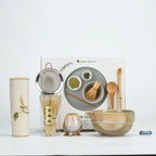 Vintage 7-Piece Matcha Set with Ceramic Bowl, Chasen Whisk, and Bamboo Scoop for Traditional Tea Ceremony-5