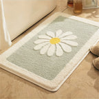 Soft Thick Daisy Flowers Bath Mat Set – Non-Slip Bathroom Rugs for Comfort and Safety-1