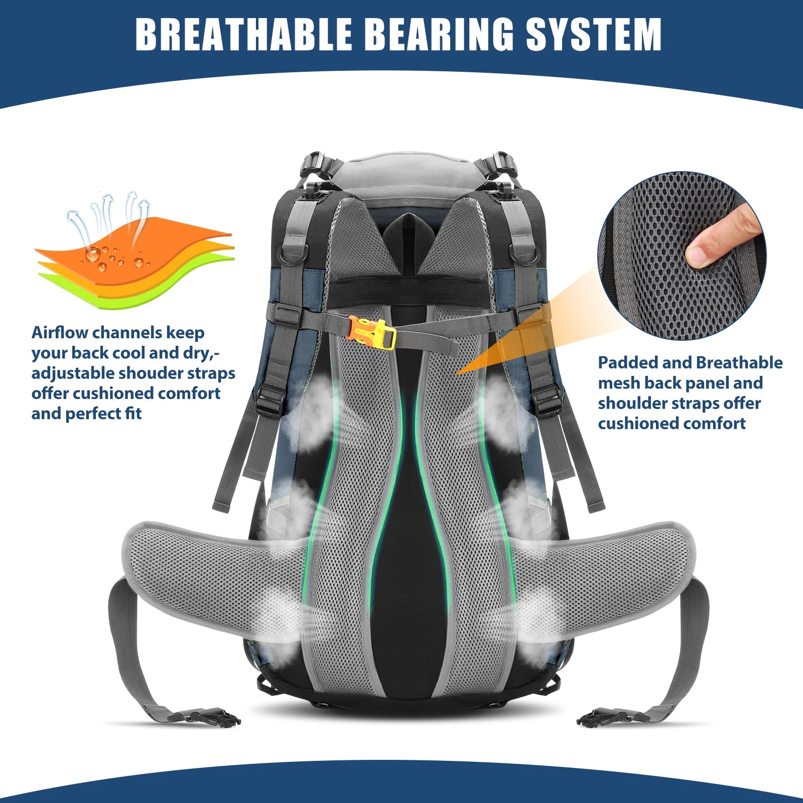 50L Waterproof Hiking Backpack with Rain Cover – Durable Camping Gear for Climbing and Trekking-4