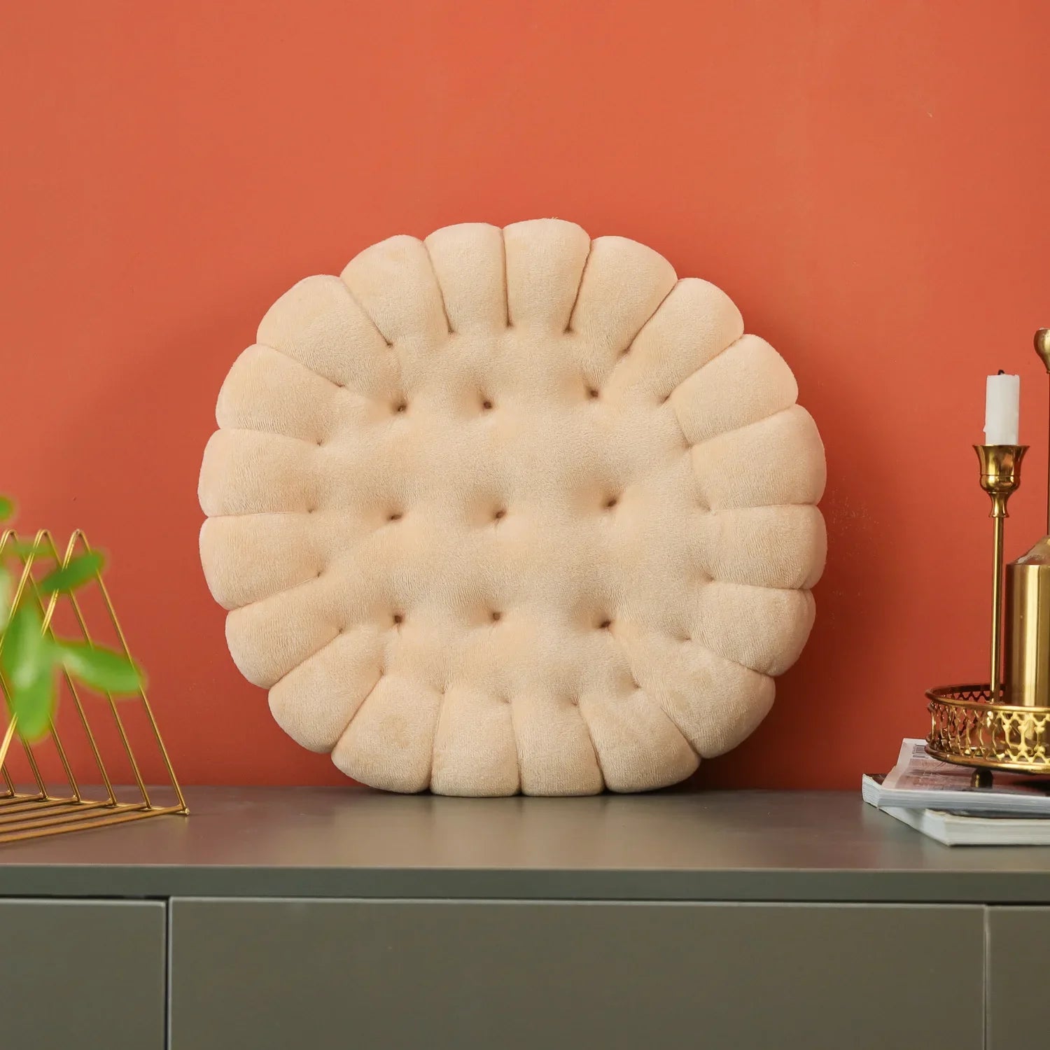 Soft Plush Cookie-Shaped Pillow