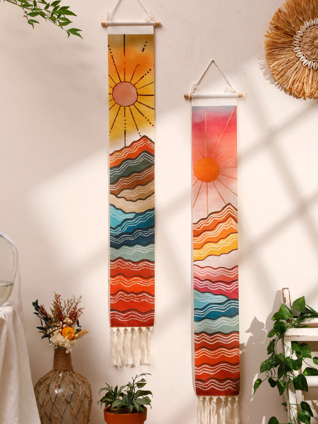 Variant image for Handmade Macrame Wall Tapestry – Boho Sunset and Sunrise Wall Art Decor for Living Room-11