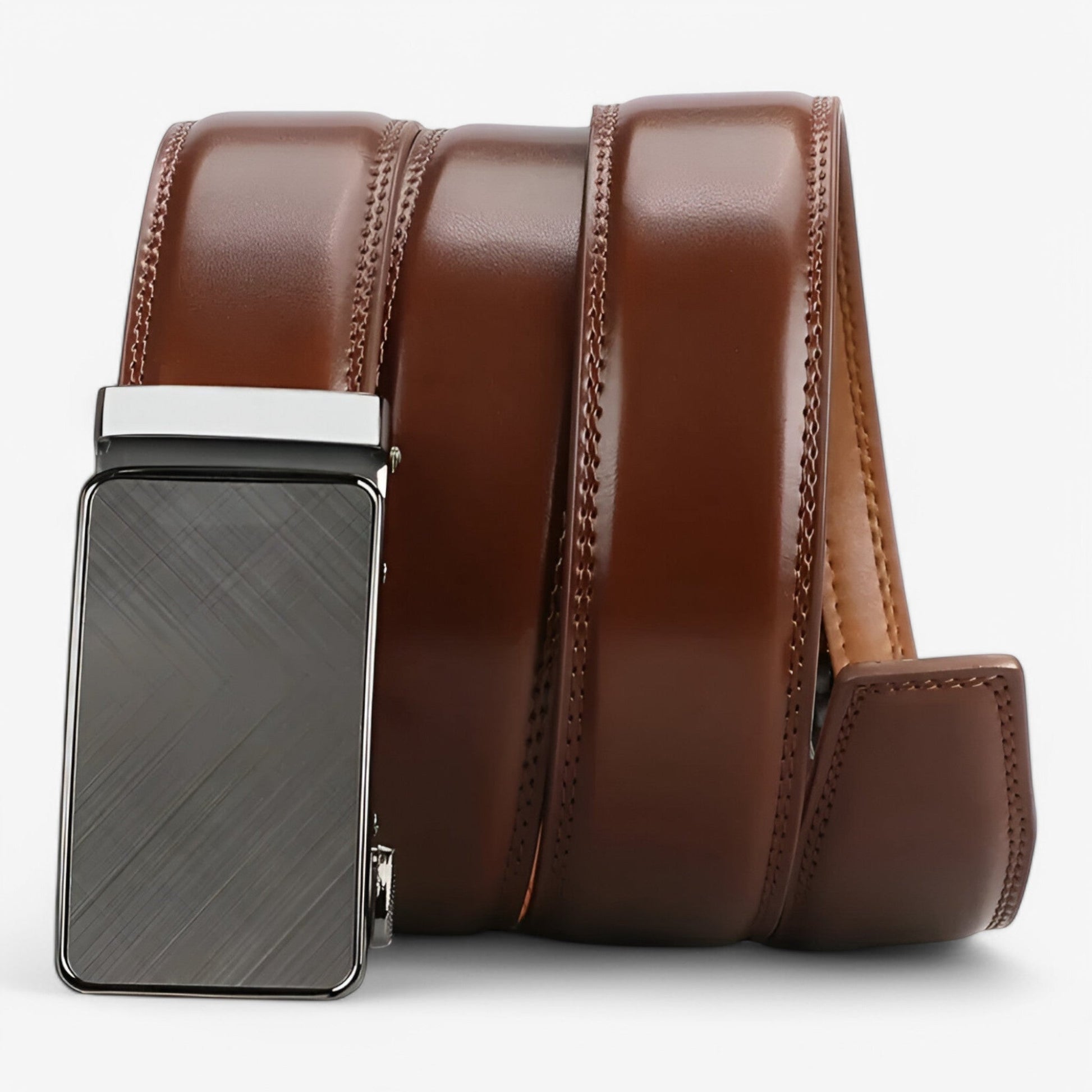 PU Leather Automatic Loop Belt – Versatile Casual and Formal Accessory for Men, Adjustable Fit-4